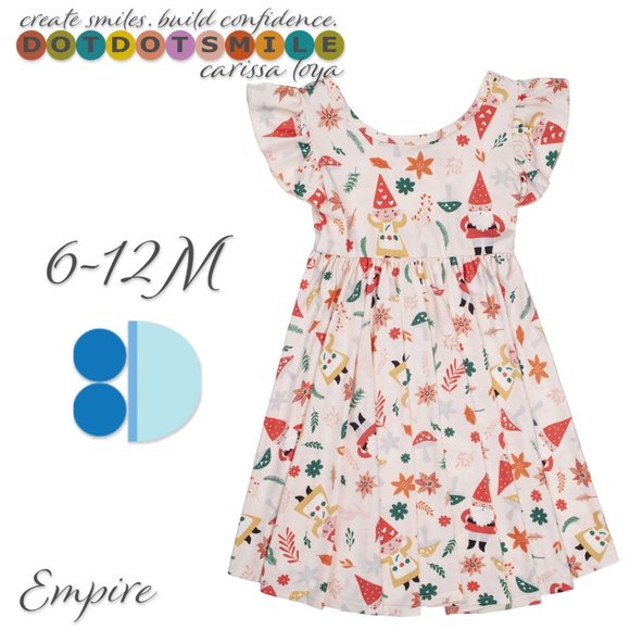 DotDotSmile Empire Holiday Christmas Print Dress - Picture 1 of 1